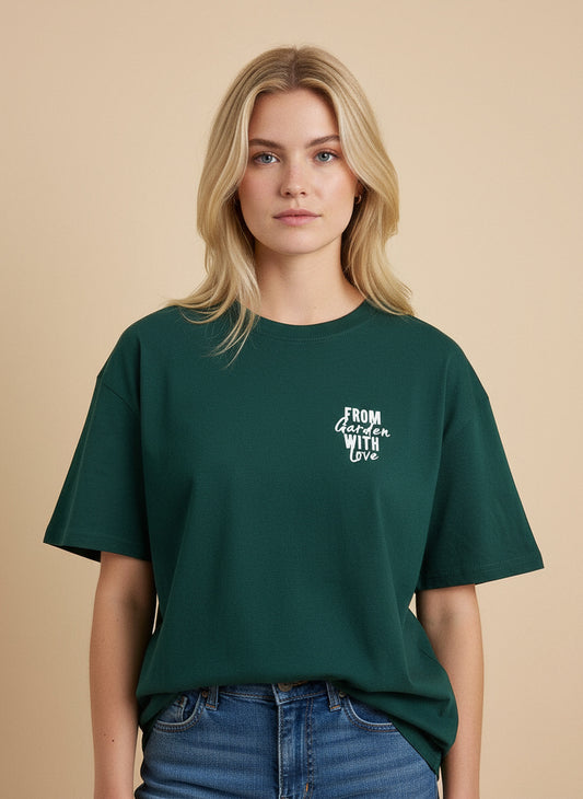 WTMG T-Shirt - "From Garden With Love" - Oversized - Retro Green