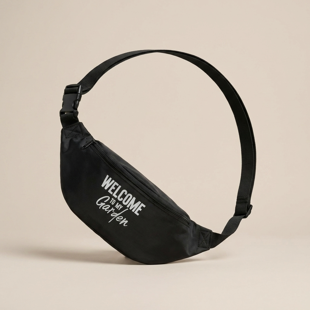 WTMG Bauchtasche - Welcome To My Garden, KI-Studioaufnahme mit geschlossener Schnalle