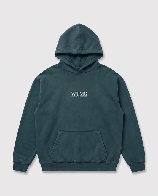 WTMG Hoodie Welcome To My Garden - Bottle Green - Weißer Druck