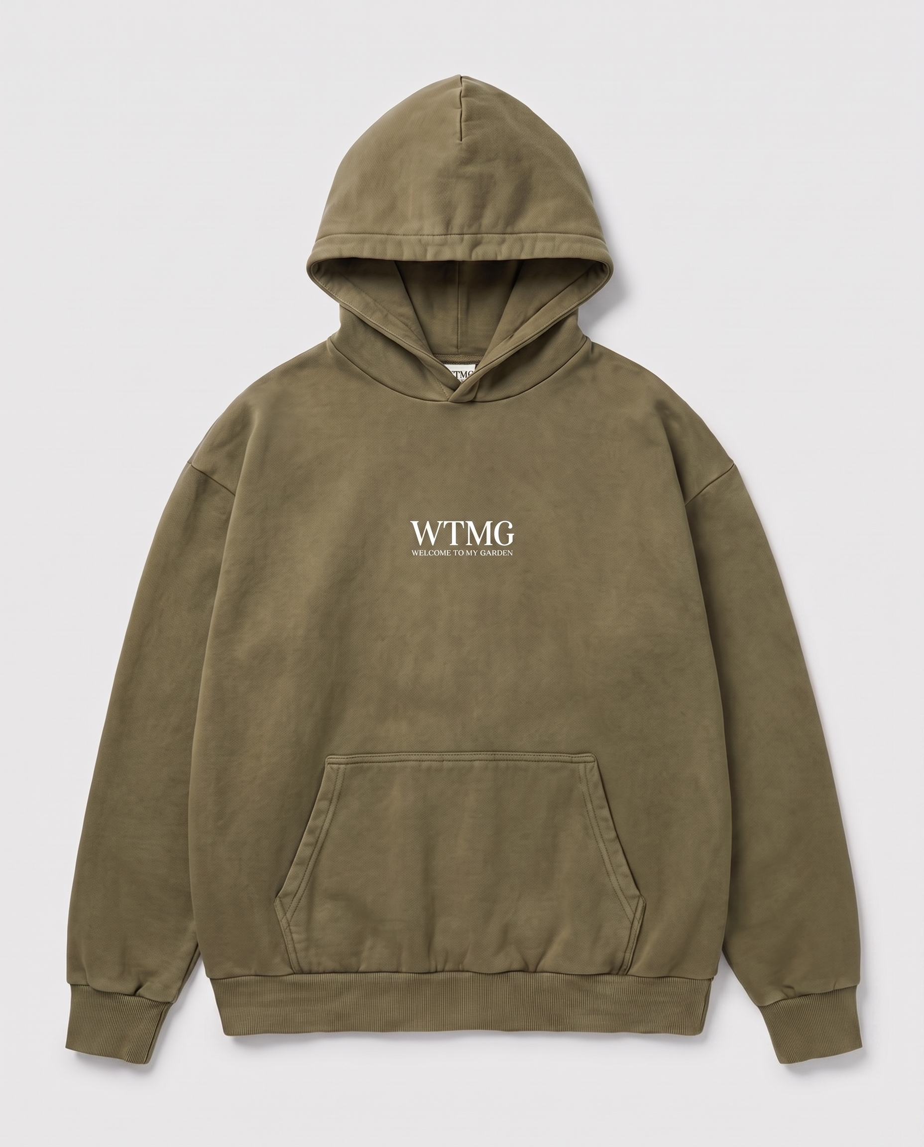 WTMG Hoodie Warm Khaki Weißer Druck