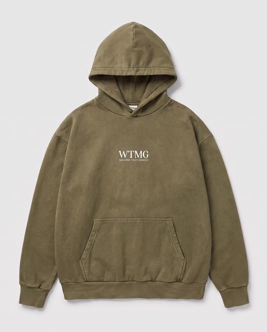 WTMG Hoodie Welcome To My Garden - Warm Khaki - Weißer Druck